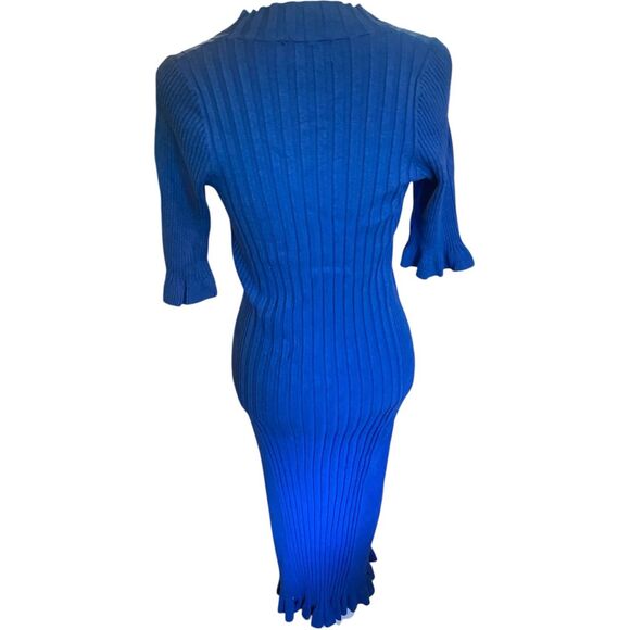 VEDA Blue Figgy Ribbed Knit Dress Size 4 MSRP: $353 - Picture 7 of 8